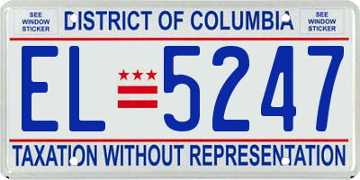 DC license plate EL5247