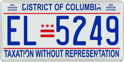 DC license plate EL5249