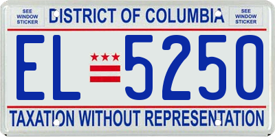 DC license plate EL5250
