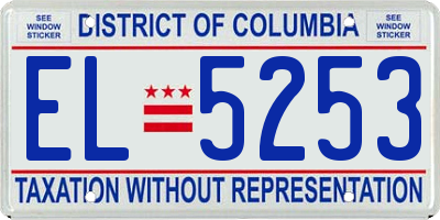 DC license plate EL5253