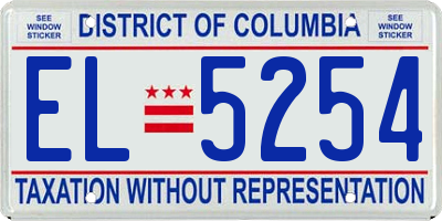 DC license plate EL5254