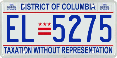 DC license plate EL5275