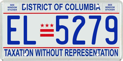 DC license plate EL5279