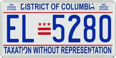 DC license plate EL5280