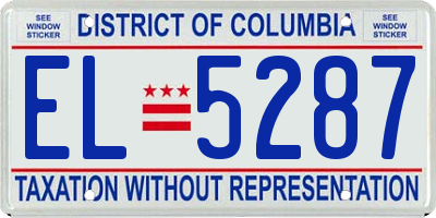 DC license plate EL5287