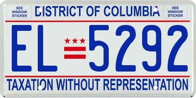 DC license plate EL5292