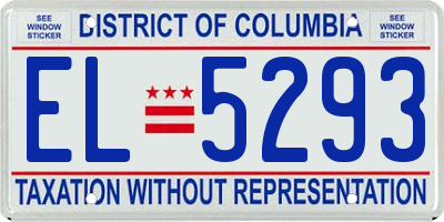 DC license plate EL5293