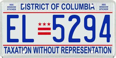 DC license plate EL5294