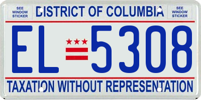 DC license plate EL5308