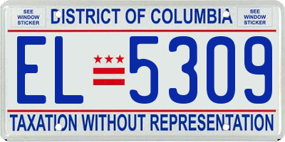 DC license plate EL5309