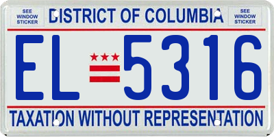 DC license plate EL5316