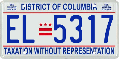 DC license plate EL5317