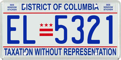 DC license plate EL5321
