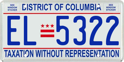 DC license plate EL5322