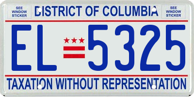 DC license plate EL5325