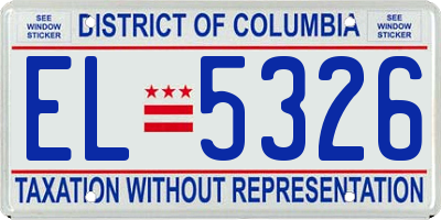 DC license plate EL5326