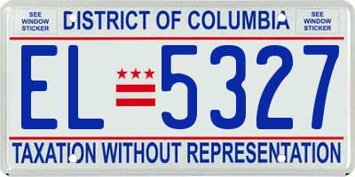 DC license plate EL5327