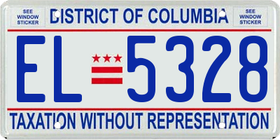 DC license plate EL5328