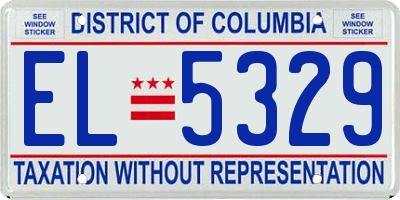 DC license plate EL5329