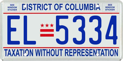 DC license plate EL5334