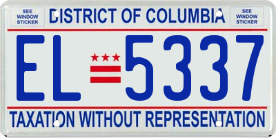 DC license plate EL5337