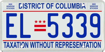 DC license plate EL5339