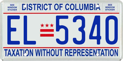 DC license plate EL5340