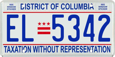 DC license plate EL5342