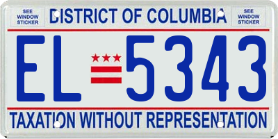 DC license plate EL5343