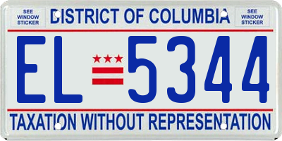 DC license plate EL5344