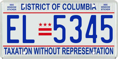 DC license plate EL5345