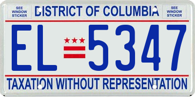 DC license plate EL5347