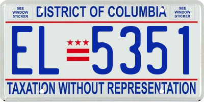 DC license plate EL5351