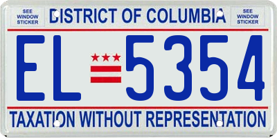 DC license plate EL5354