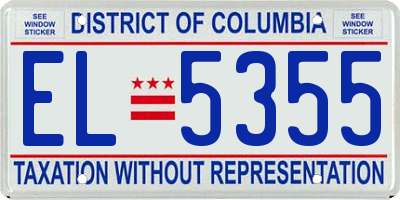 DC license plate EL5355