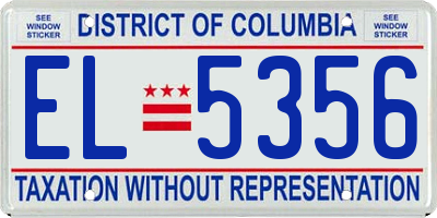 DC license plate EL5356