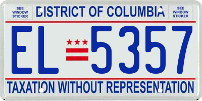DC license plate EL5357