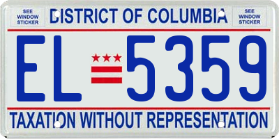DC license plate EL5359