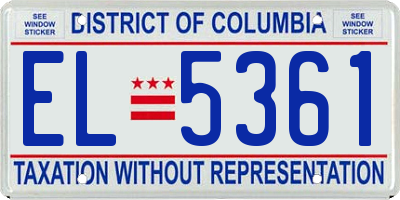 DC license plate EL5361