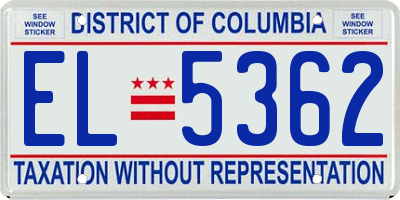 DC license plate EL5362