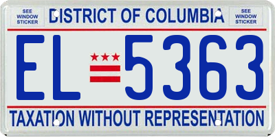 DC license plate EL5363