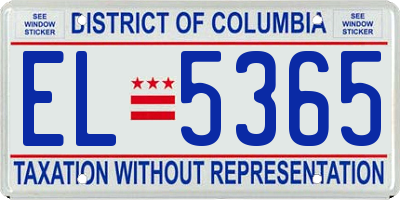 DC license plate EL5365