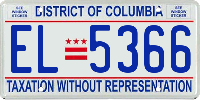 DC license plate EL5366