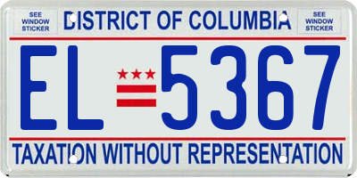 DC license plate EL5367