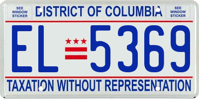 DC license plate EL5369