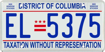 DC license plate EL5375