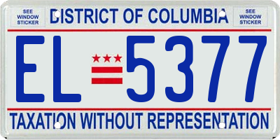 DC license plate EL5377