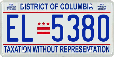 DC license plate EL5380