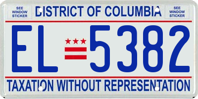 DC license plate EL5382