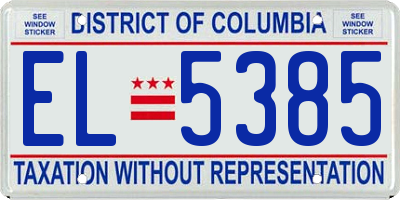 DC license plate EL5385